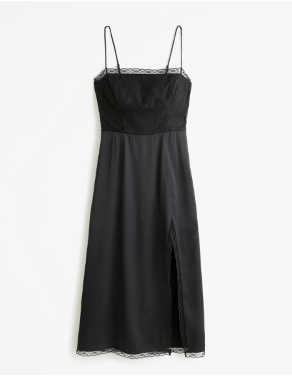 Abercrombie Lace-trim Midi Slit Dress | sz XSP
